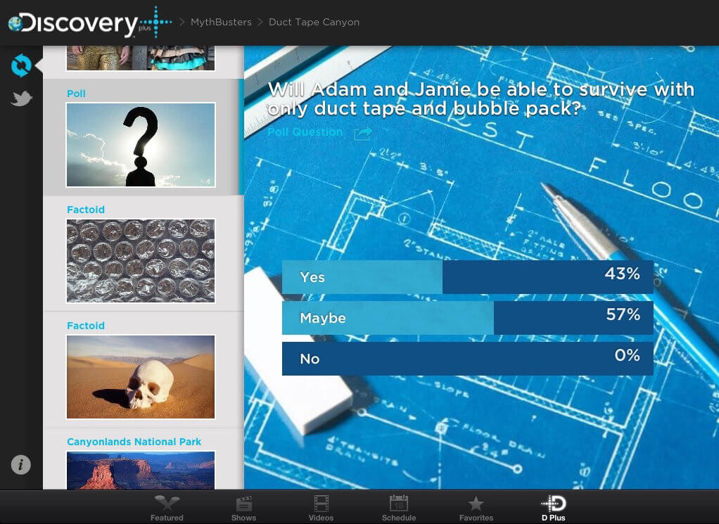 A live poll example for users to follow along with during the show.